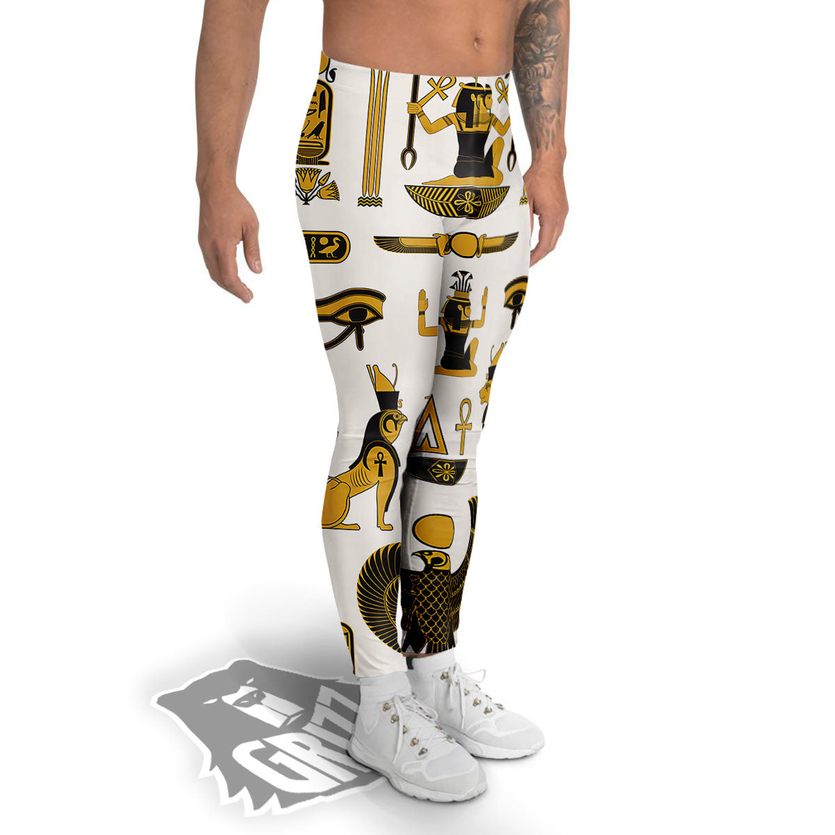 Pharaohs And Gods Egyptian Print Men's Leggings-grizzshop