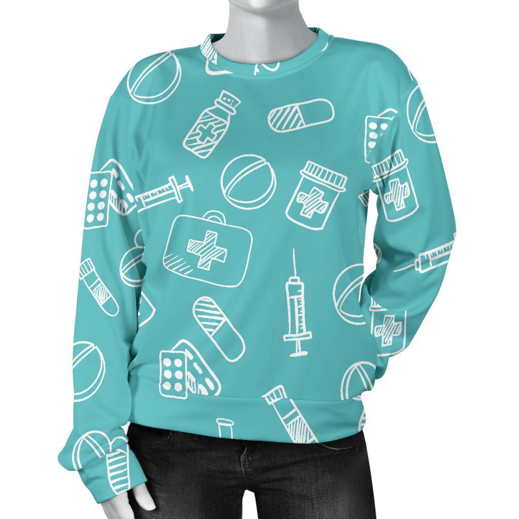Pharmacy Pastel Pattern Print Women's Sweatshirt-grizzshop