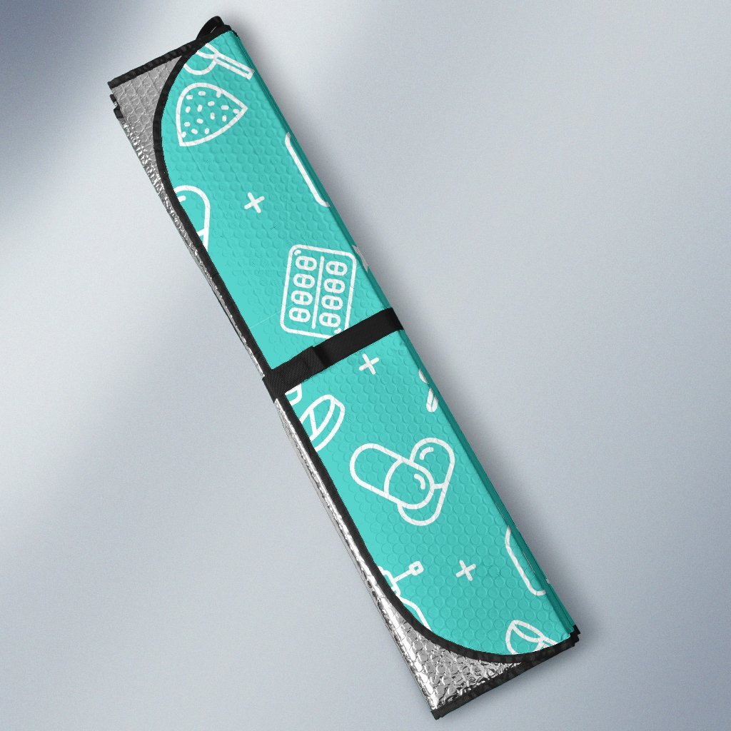 Pharmacy Pastel Print Pattern Car Sun Shade-grizzshop