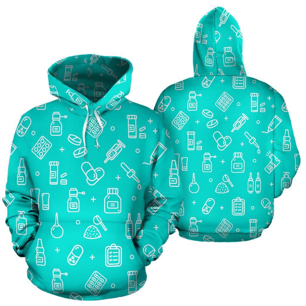 Pharmacy Pastel Print Pattern Men Women Pullover Hoodie-grizzshop