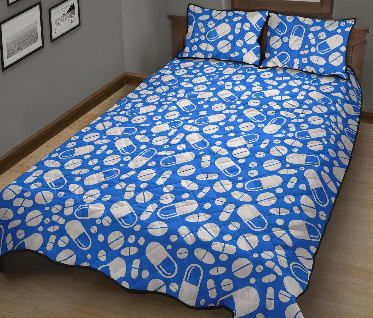 Pharmacy Pattern Print Bed Set Quilt-grizzshop