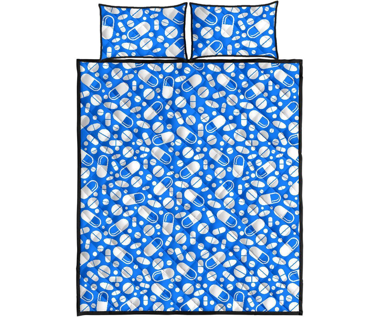 Pharmacy Pattern Print Bed Set Quilt-grizzshop