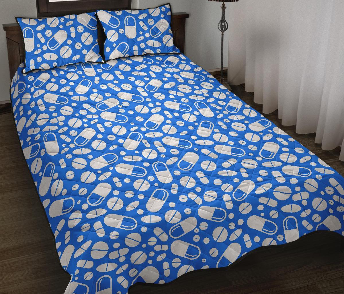 Pharmacy Pattern Print Bed Set Quilt-grizzshop