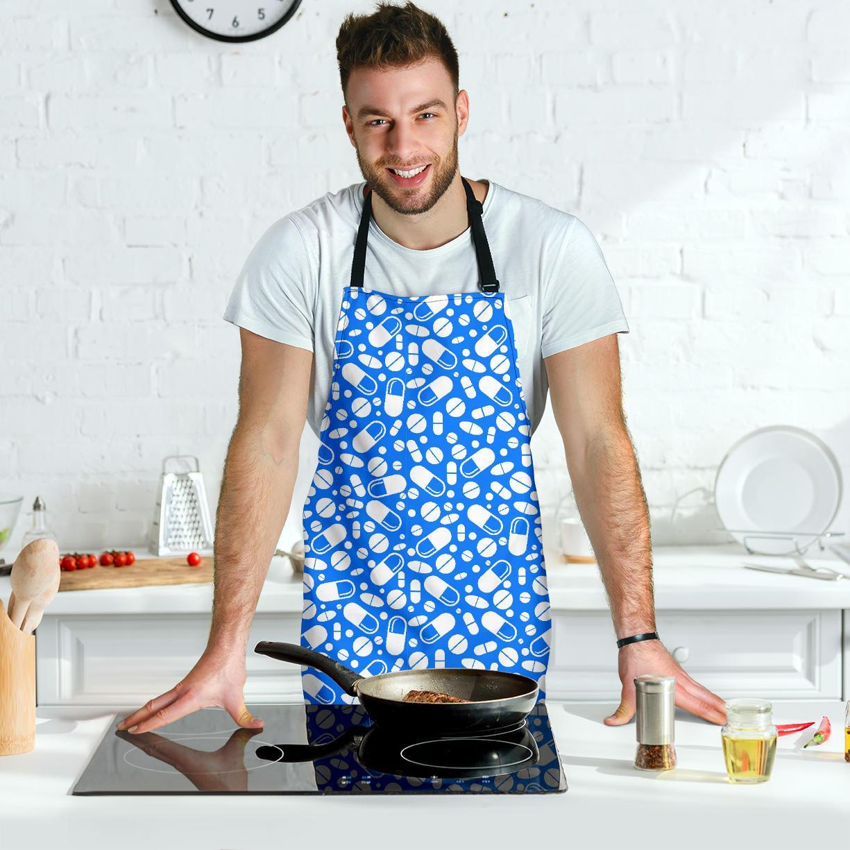Pharmacy Pattern Print Men's Apron-grizzshop