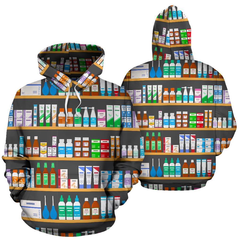 Pharmacy Print Pattern Men Women Pullover Hoodie-grizzshop