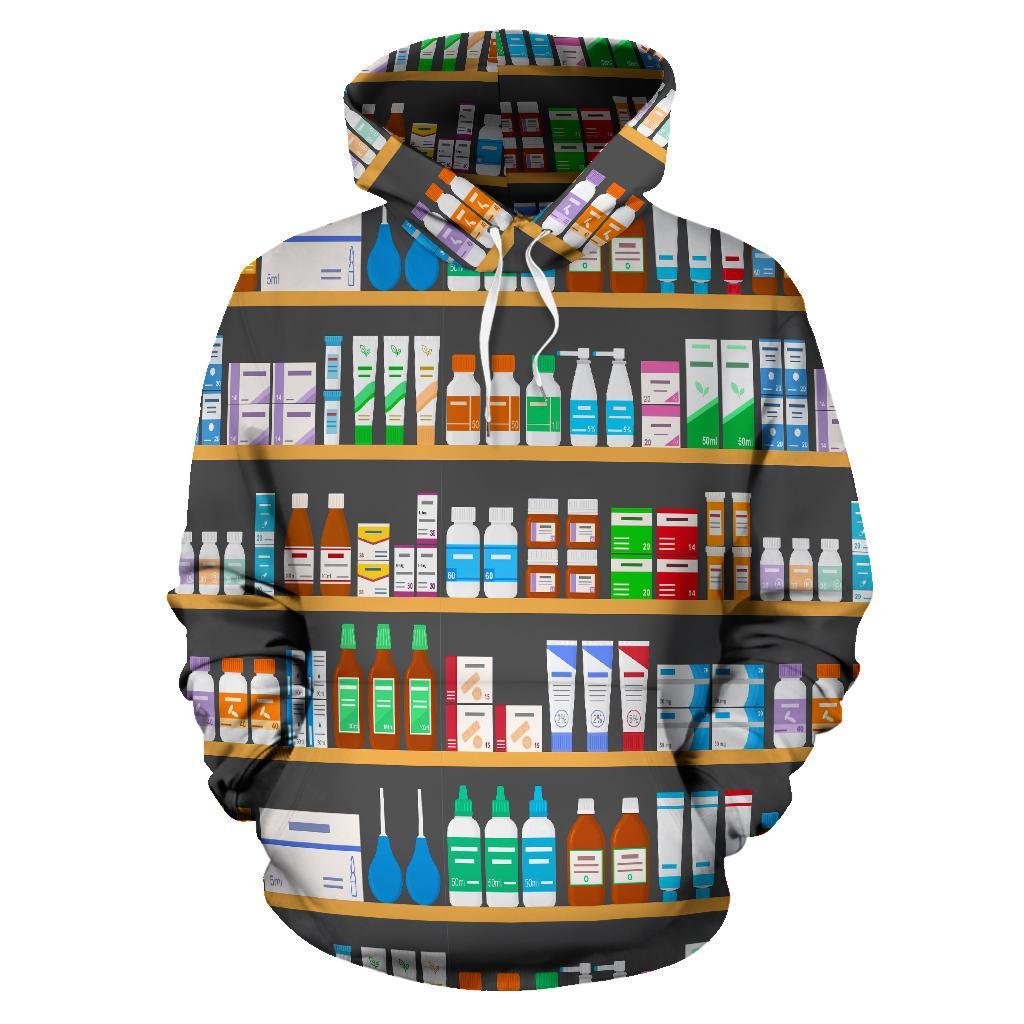 Pharmacy Print Pattern Men Women Pullover Hoodie-grizzshop