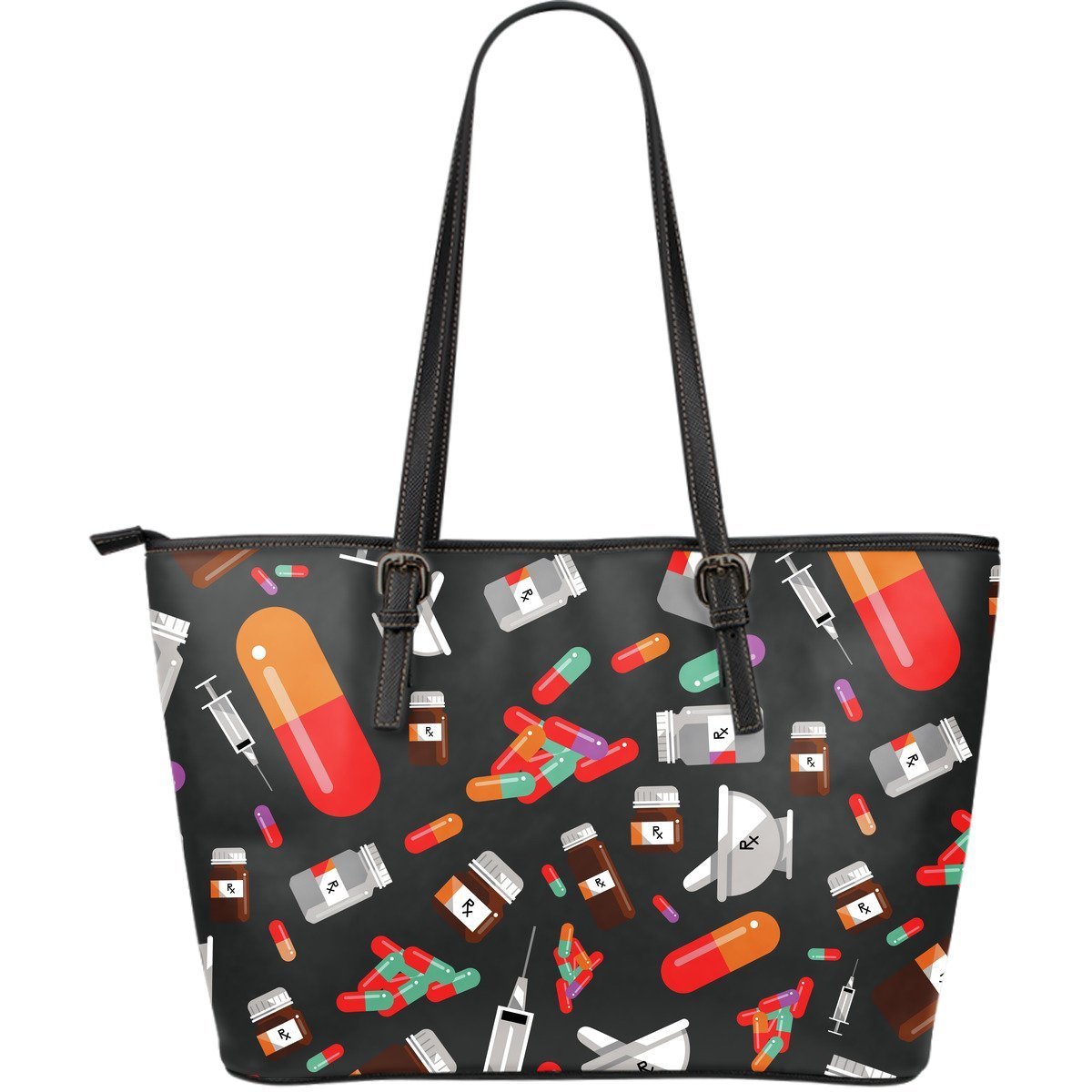 Pharmacy Tech Pattern Leather Tote Bag-grizzshop