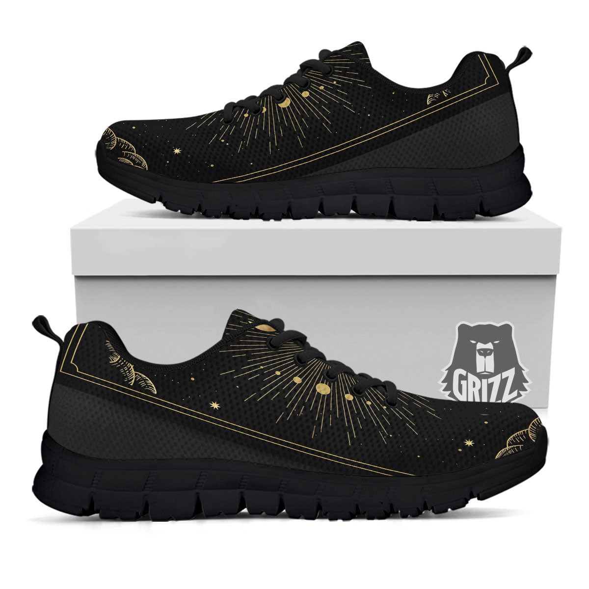 Phases And Eclipse Print Black Sneaker-grizzshop