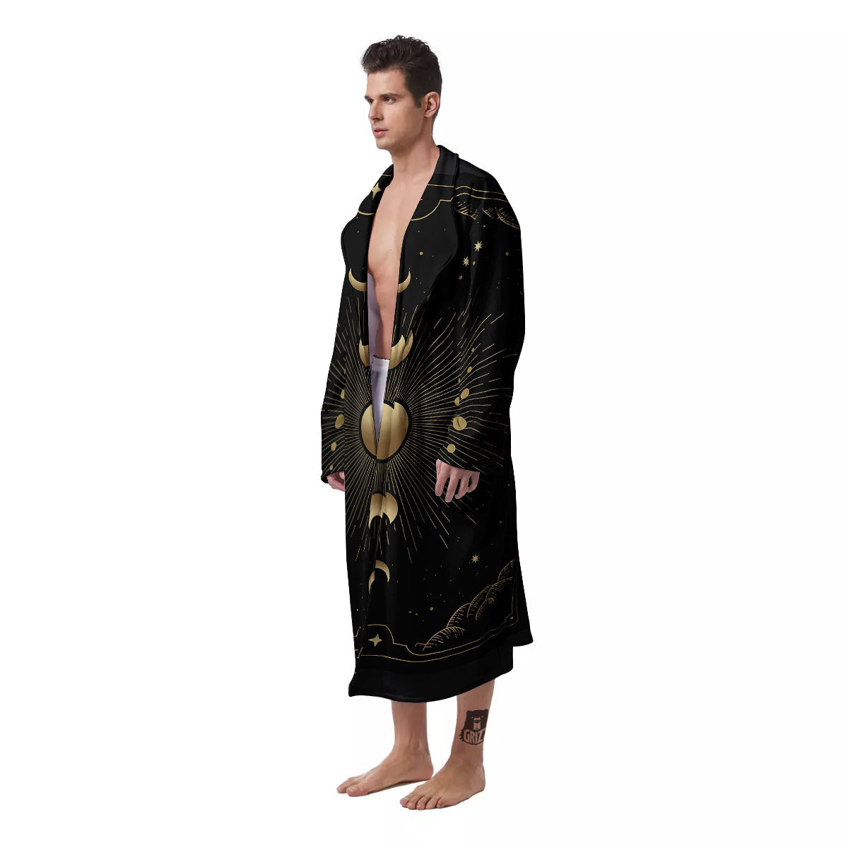 Phases And Eclipse Print Men's Robe-grizzshop