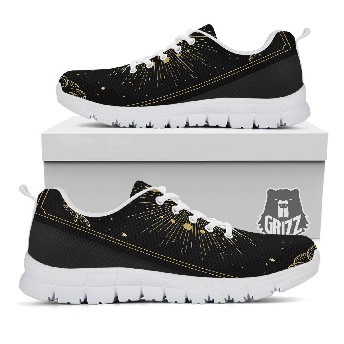Phases And Eclipse Print White Sneaker-grizzshop