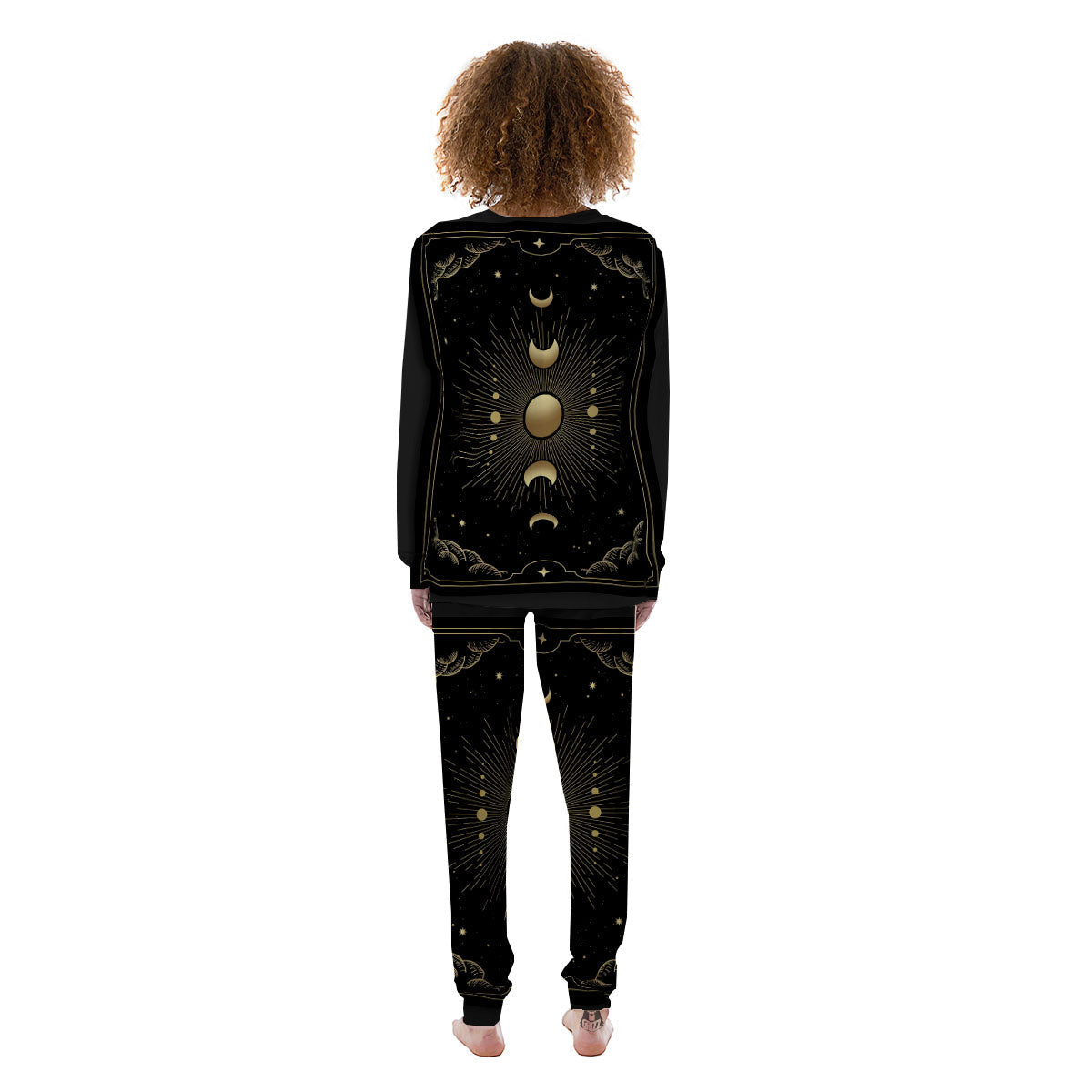 Phases And Eclipse Print Women's Pajamas-grizzshop
