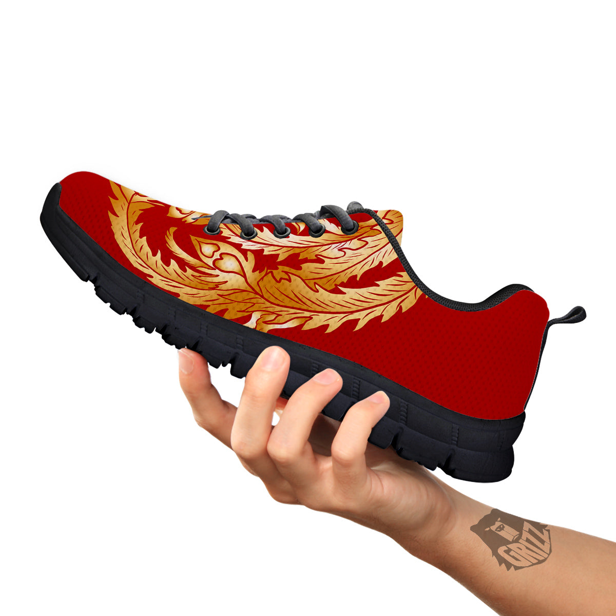 Phoenix Chinese Print Black Sneaker-grizzshop