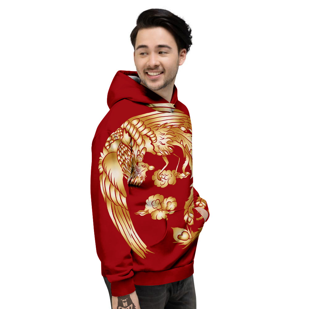 Phoenix Chinese Print Men's Hoodie-grizzshop
