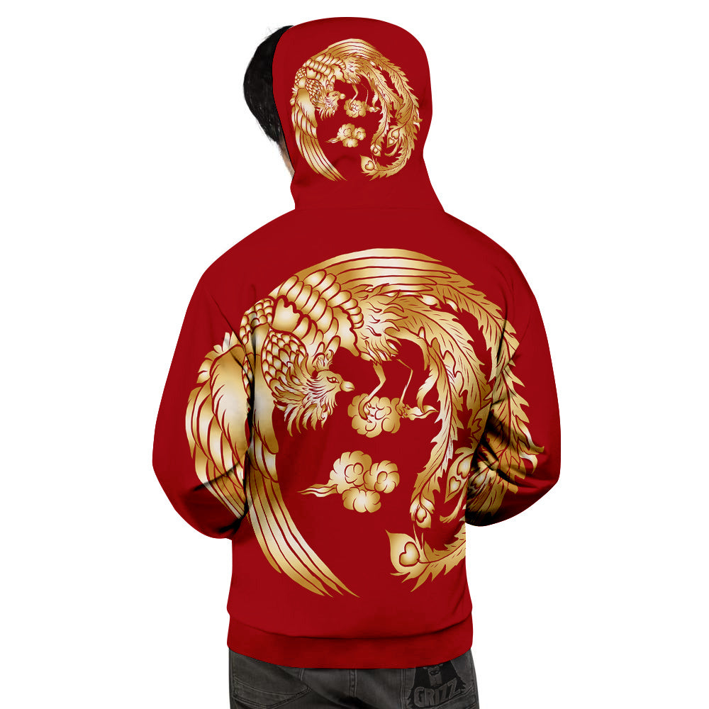 Phoenix Chinese Print Men's Hoodie-grizzshop
