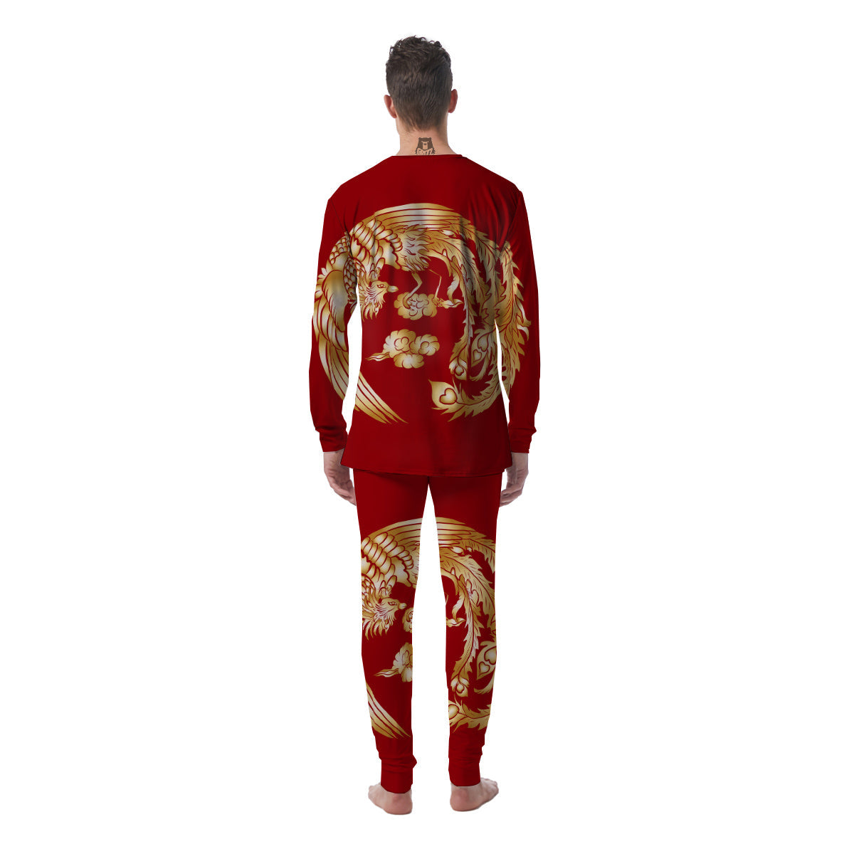 Phoenix Chinese Print Men's Pajamas-grizzshop