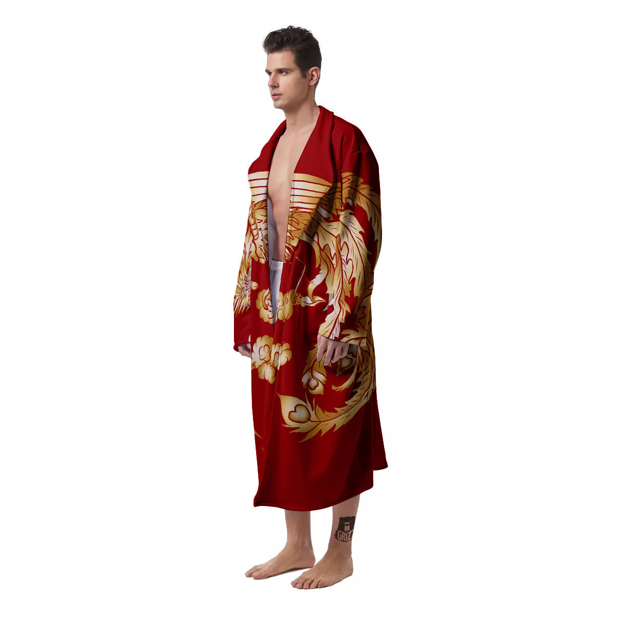 Phoenix Chinese Print Men's Robe-grizzshop