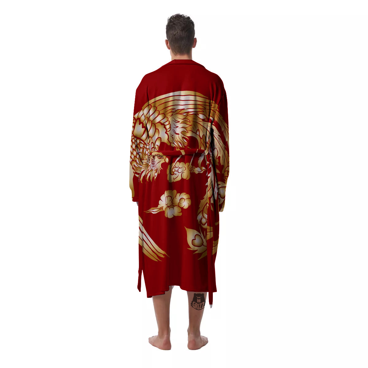 Phoenix Chinese Print Men's Robe-grizzshop