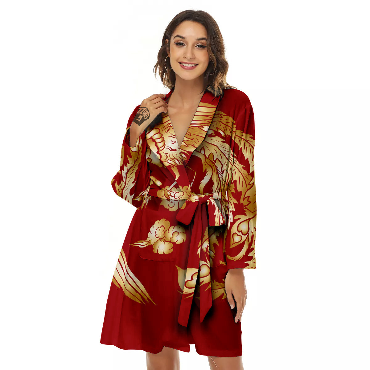 Phoenix Chinese Print Women's Robe-grizzshop