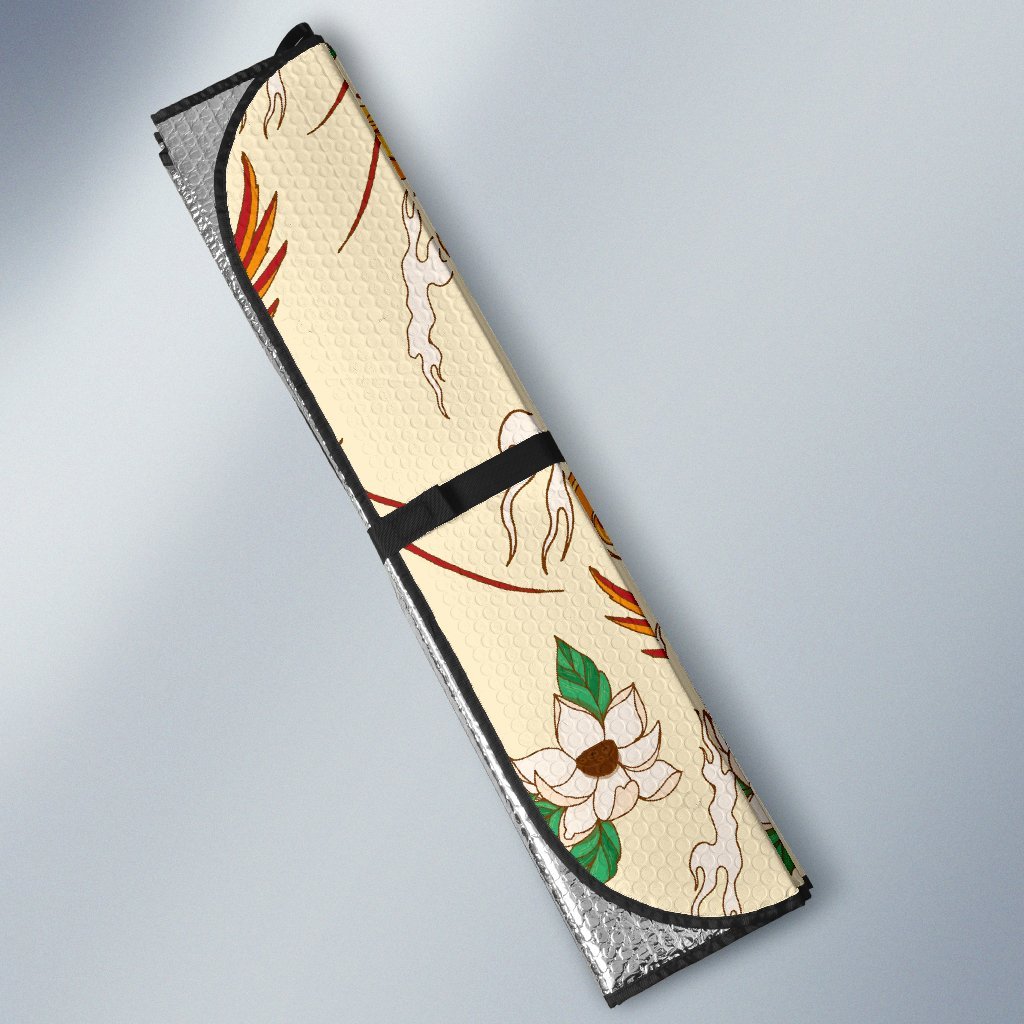 Phoenix Floral Pattern Print Car Sun Shade-grizzshop