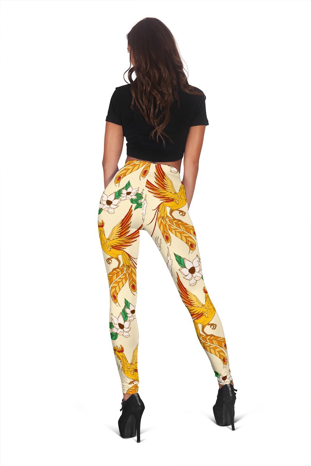 Phoenix Floral Pattern Print Women Leggings-grizzshop