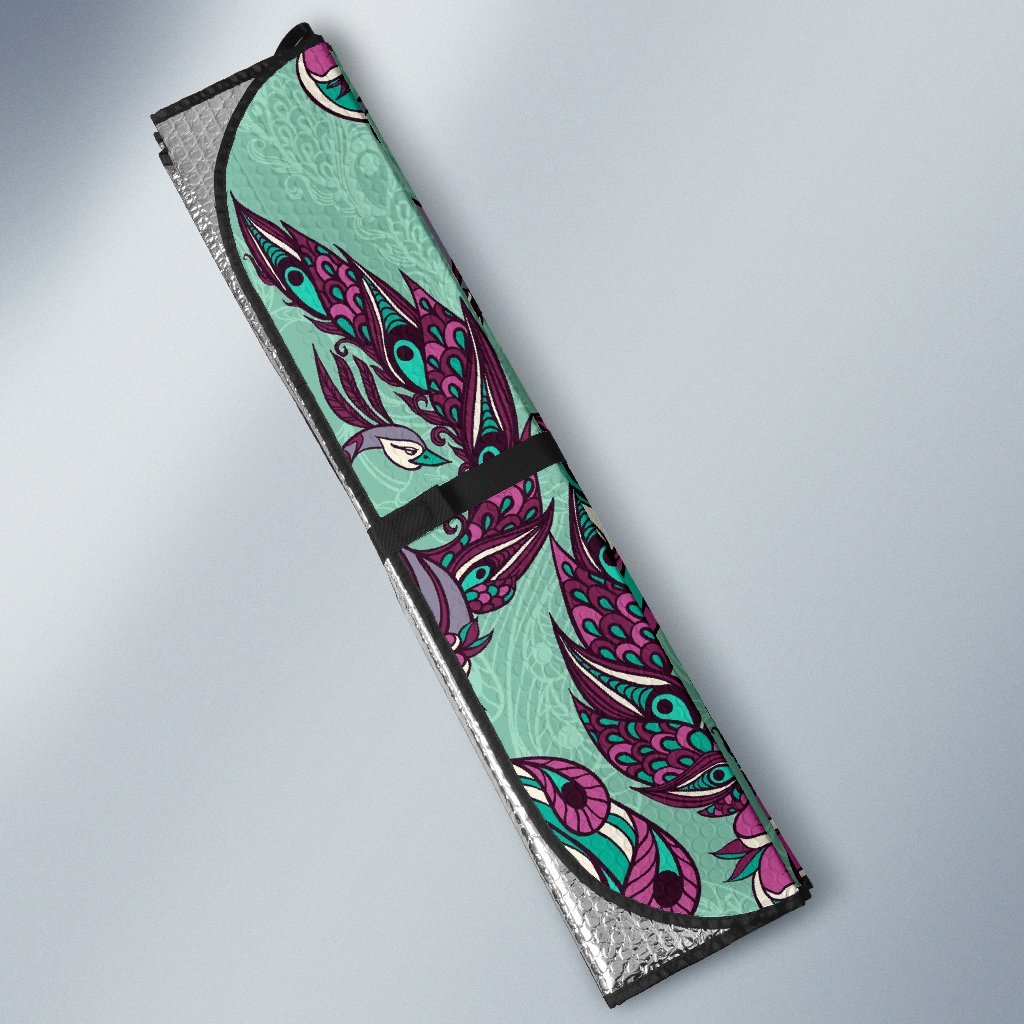 Phoenix Floral Print Pattern Car Sun Shade-grizzshop