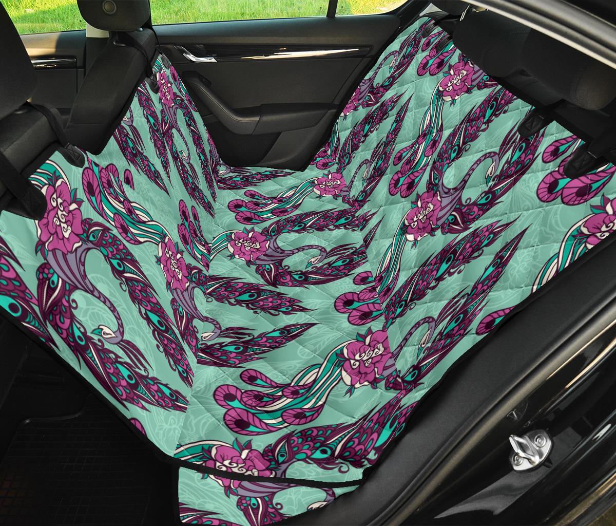 Phoenix Floral Print Pattern Pet Car Seat Cover-grizzshop
