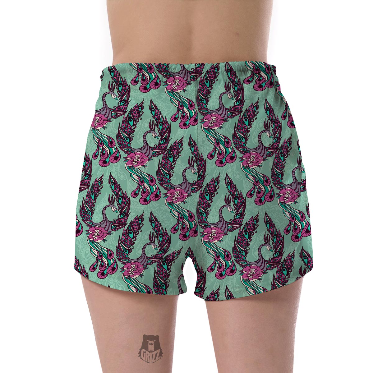 Phoenix Floral Print Pattern Women's Shorts-grizzshop