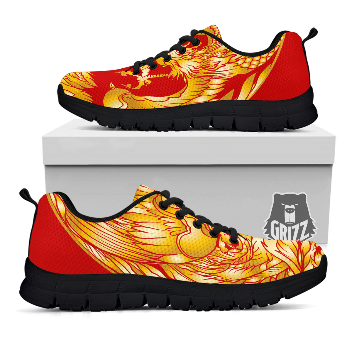 Phoenix Japanese Print Black Sneaker-grizzshop