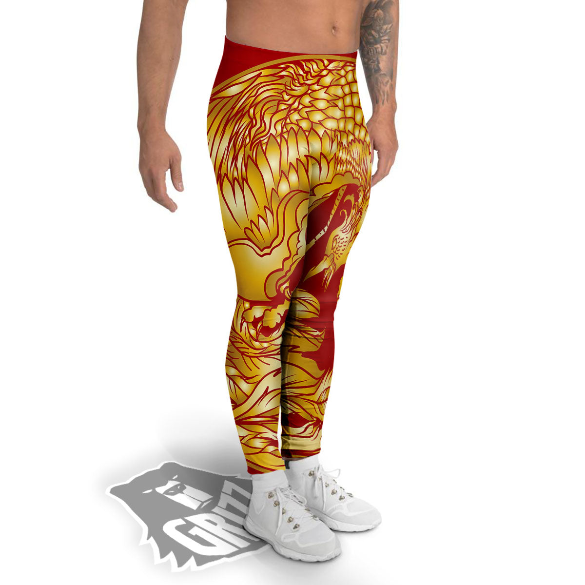 Phoenix Japanese Print Men's Leggings-grizzshop