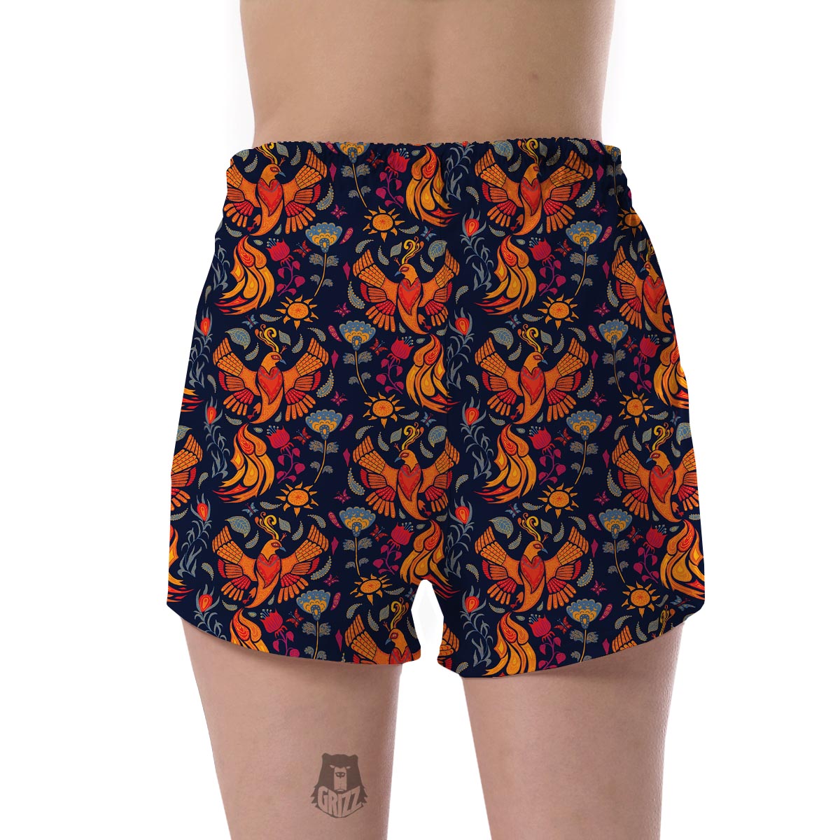 Phoenix Pattern Print Floral Women's Shorts-grizzshop