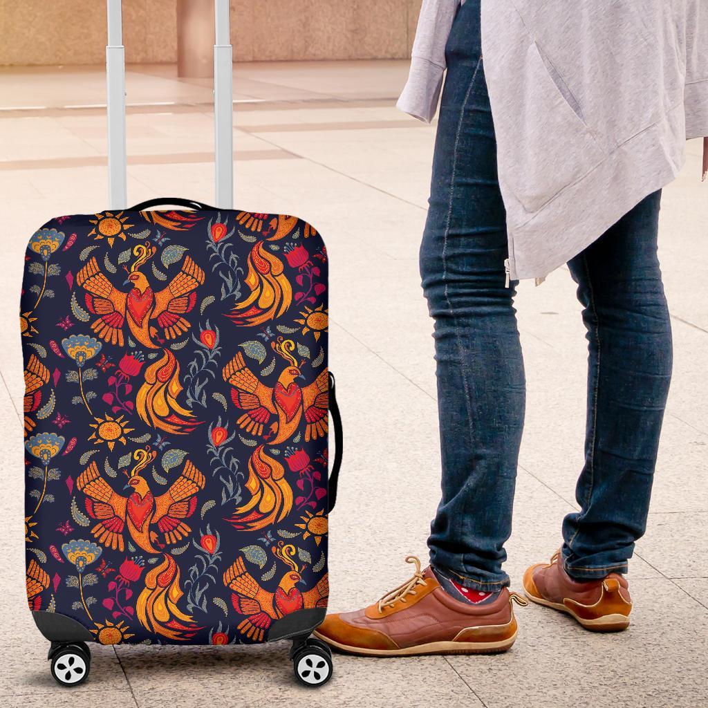Phoenix Pattern Print Luggage Cover Protector-grizzshop