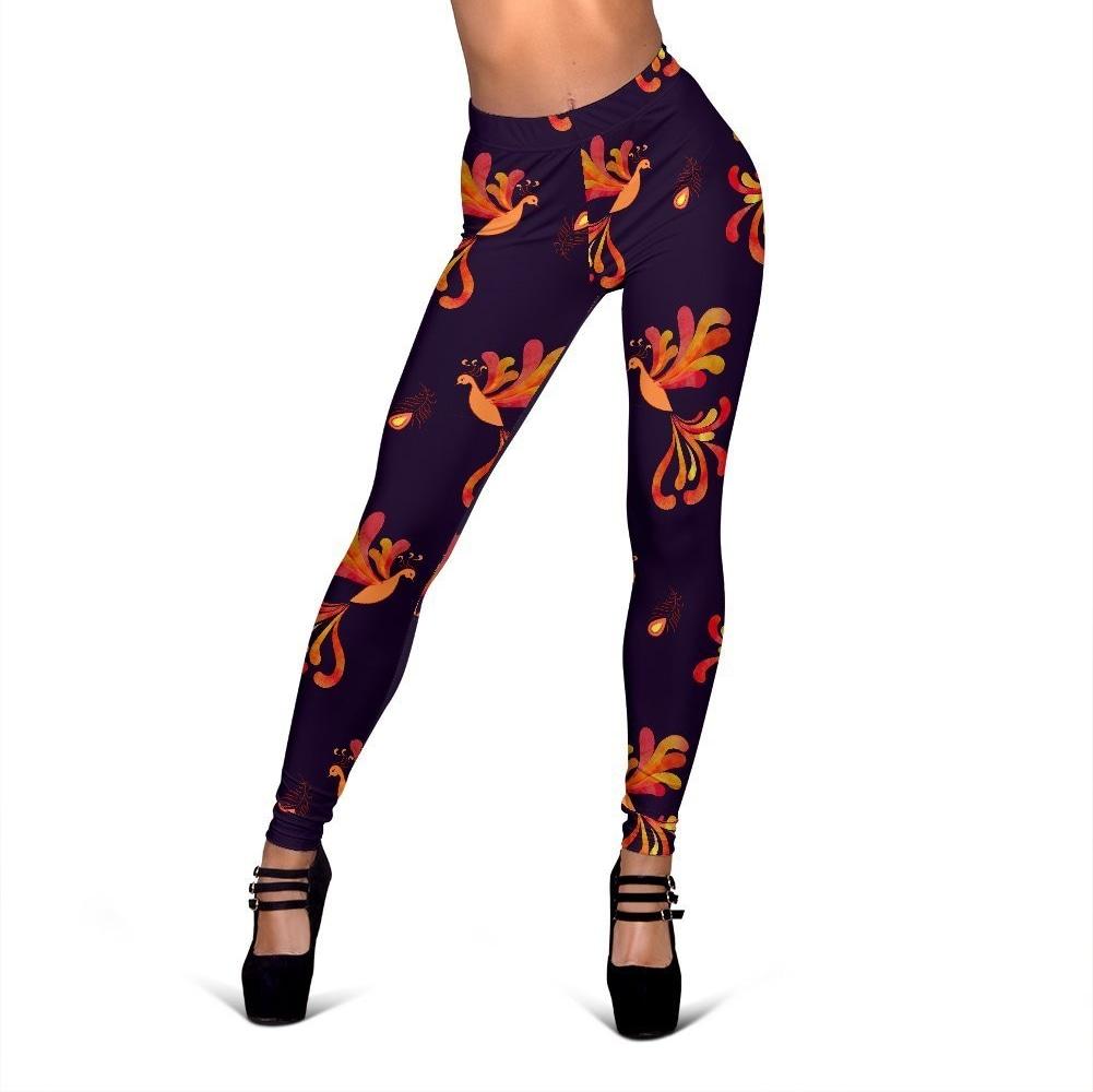 Phoenix Print Pattern Women Leggings-grizzshop