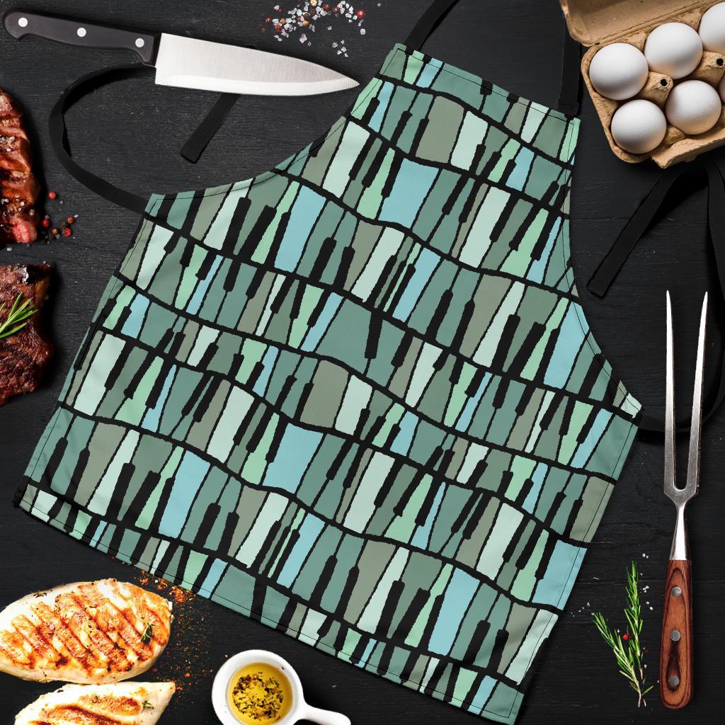 Piano Green Pattern Print Men's Apron-grizzshop
