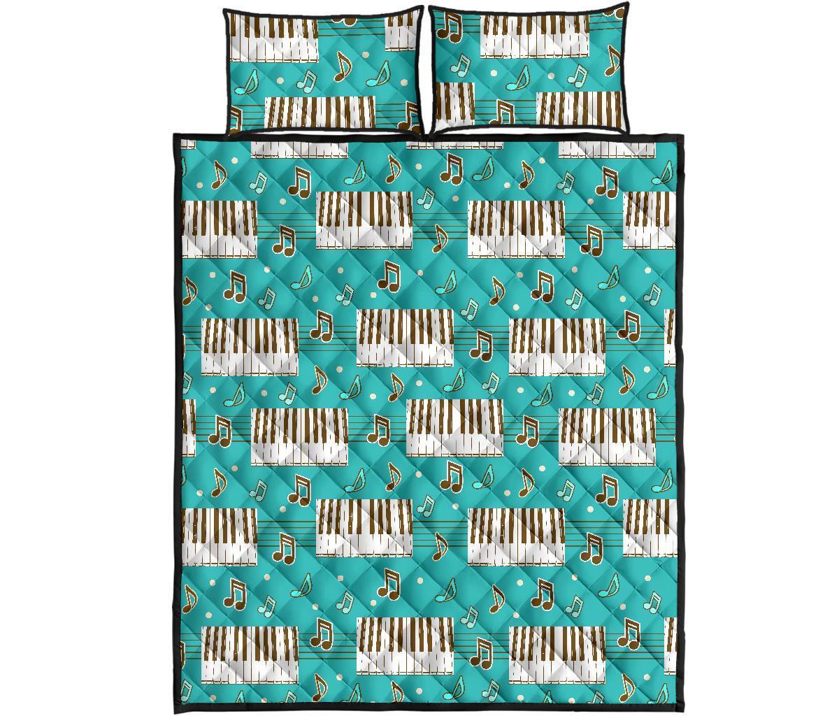 Piano Pattern Print Bed Set Quilt-grizzshop