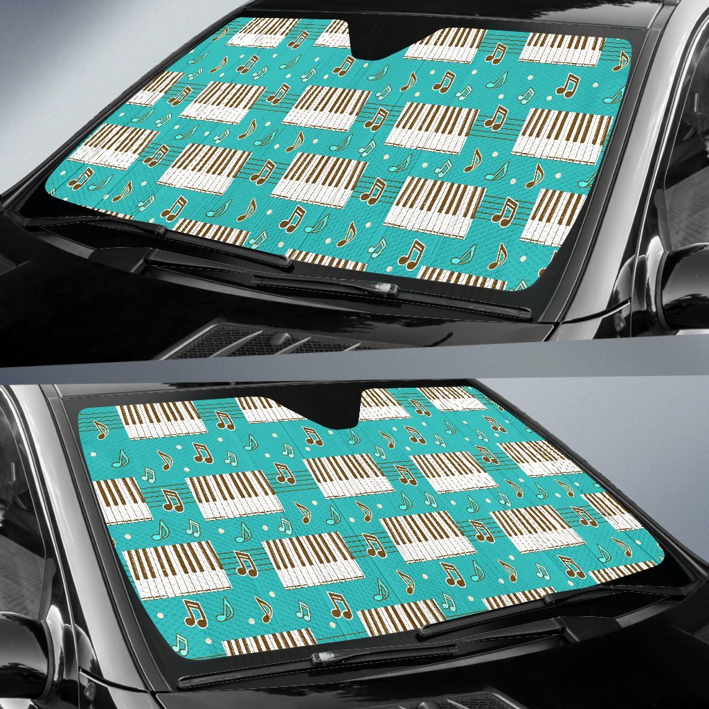 Piano Pattern Print Car Sun Shade-grizzshop
