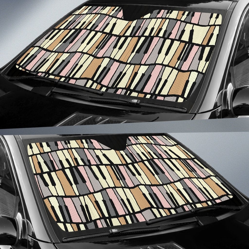 Piano Print Pattern Car Sun Shade-grizzshop