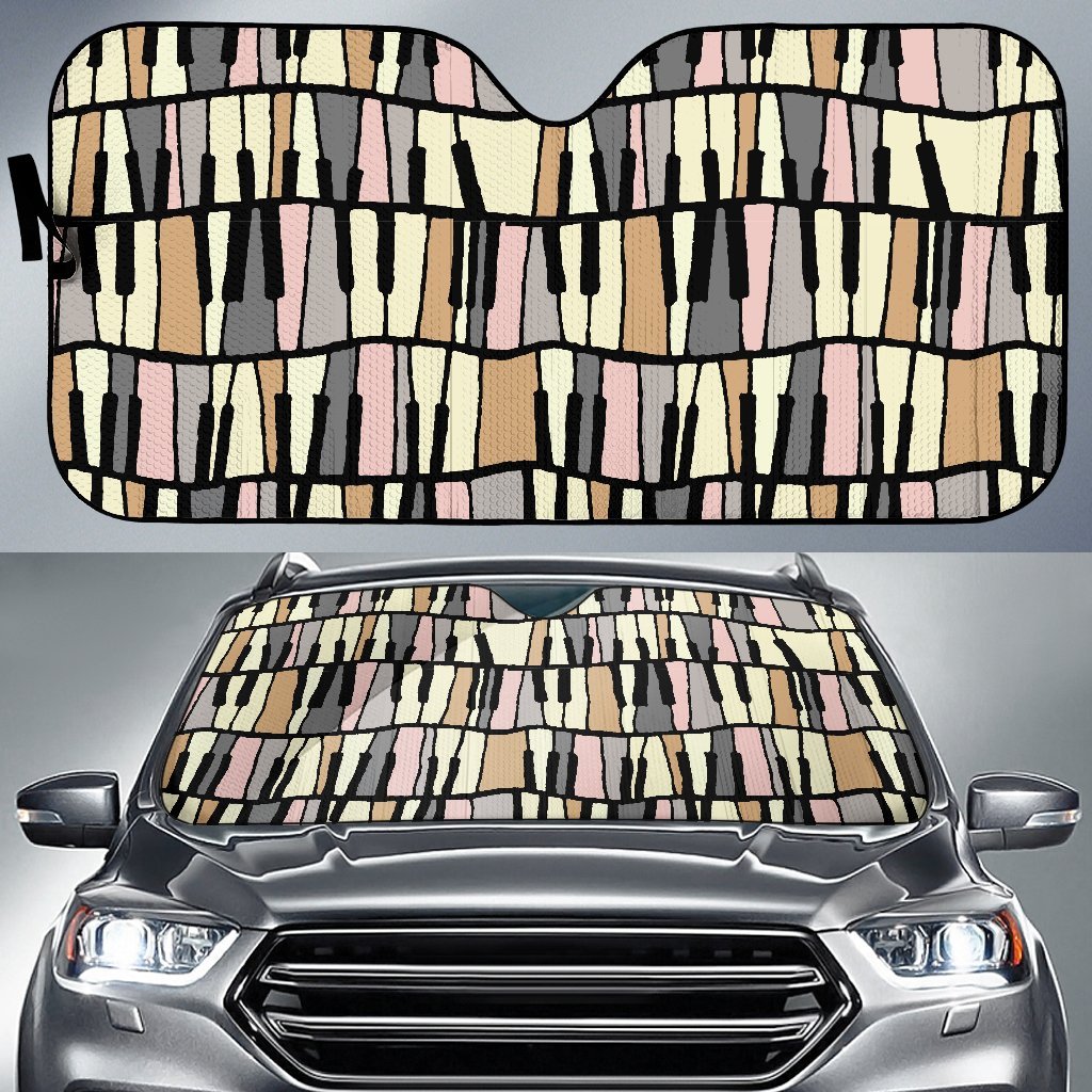 Piano Print Pattern Car Sun Shade-grizzshop