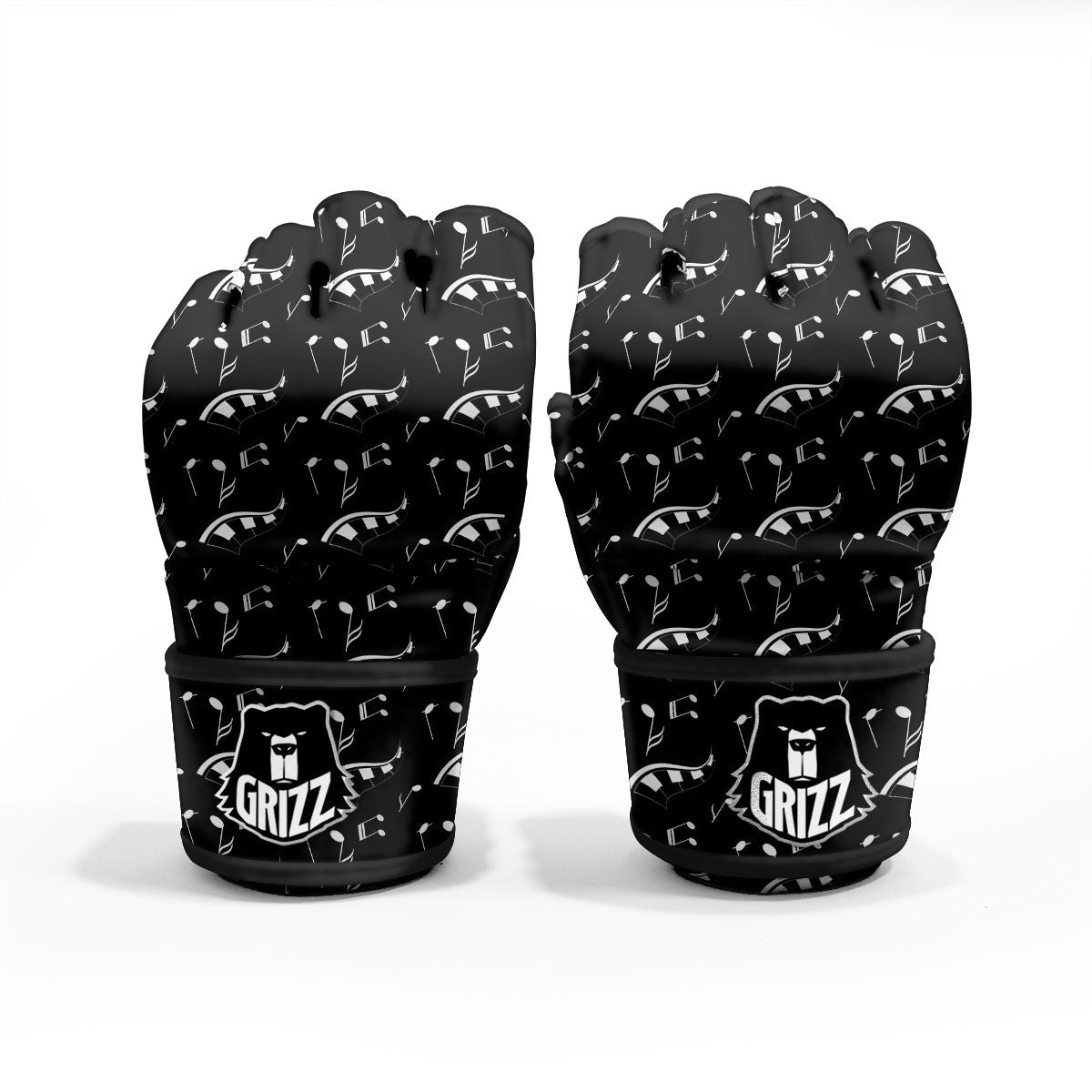 Piano Print Pattern MMA Gloves-grizzshop