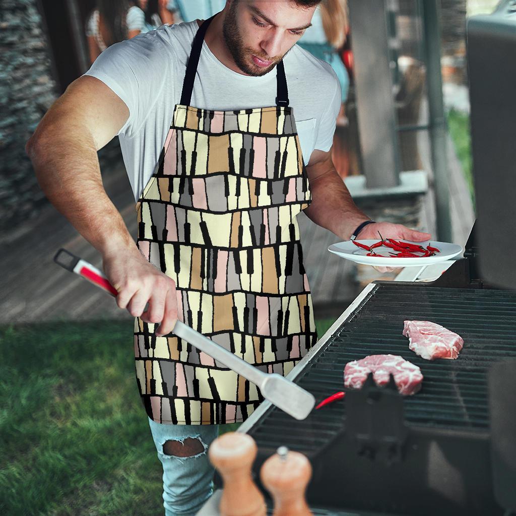 Piano Print Pattern Men's Apron-grizzshop