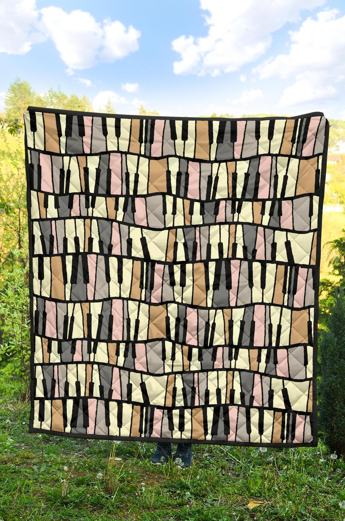 Piano Print Pattern Quilt-grizzshop