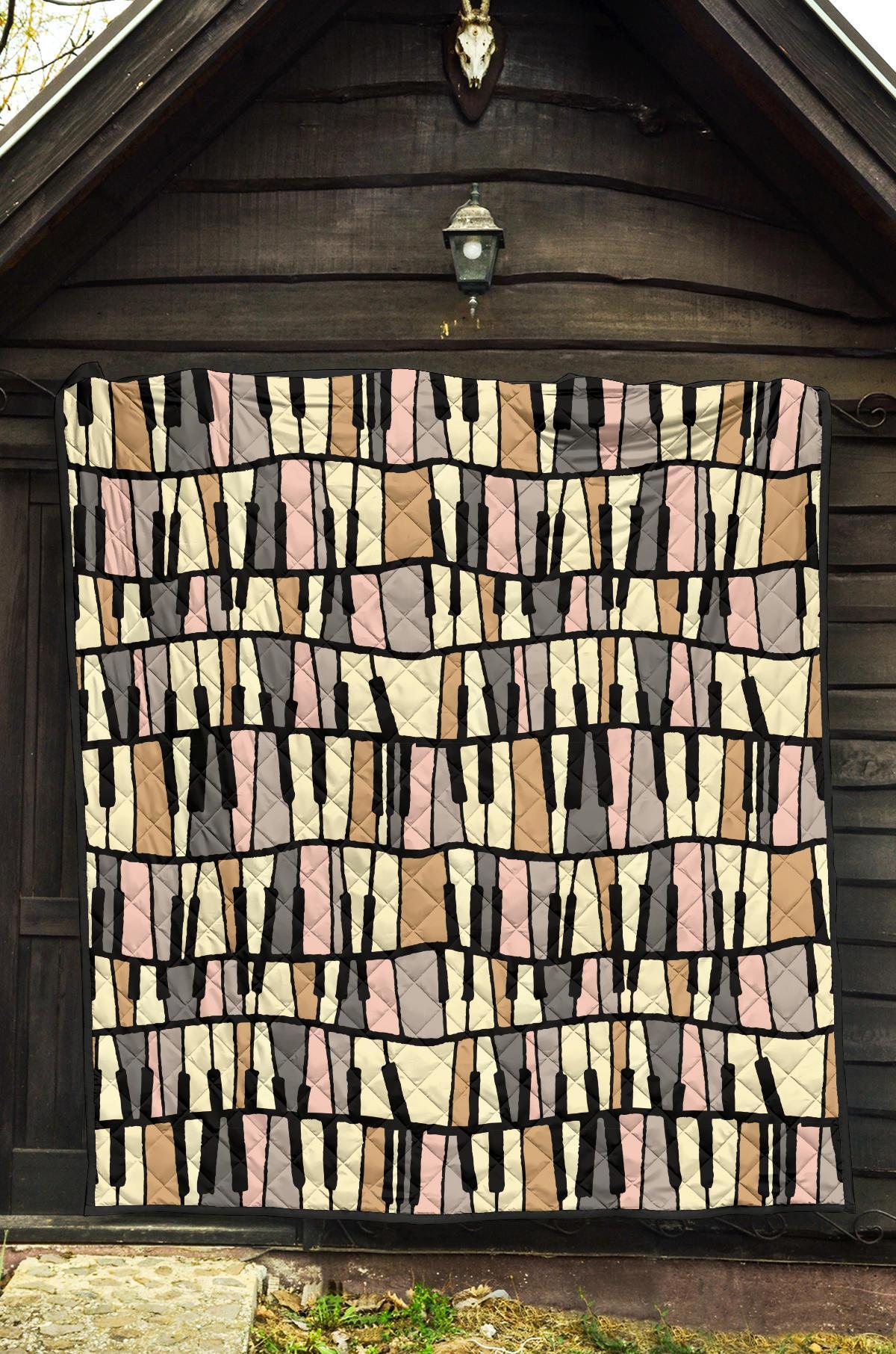 Piano Print Pattern Quilt-grizzshop