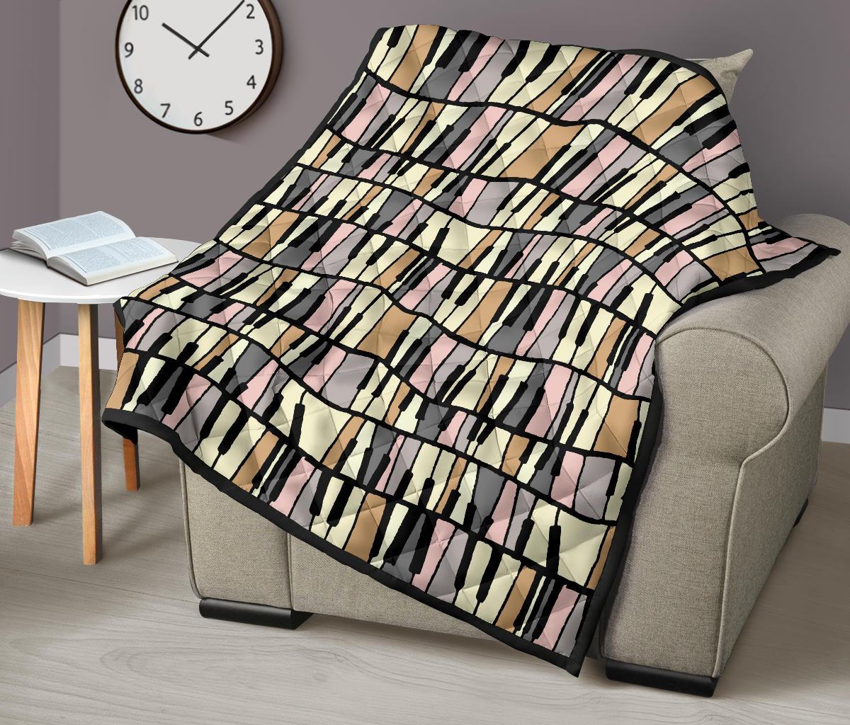 Piano Print Pattern Quilt-grizzshop