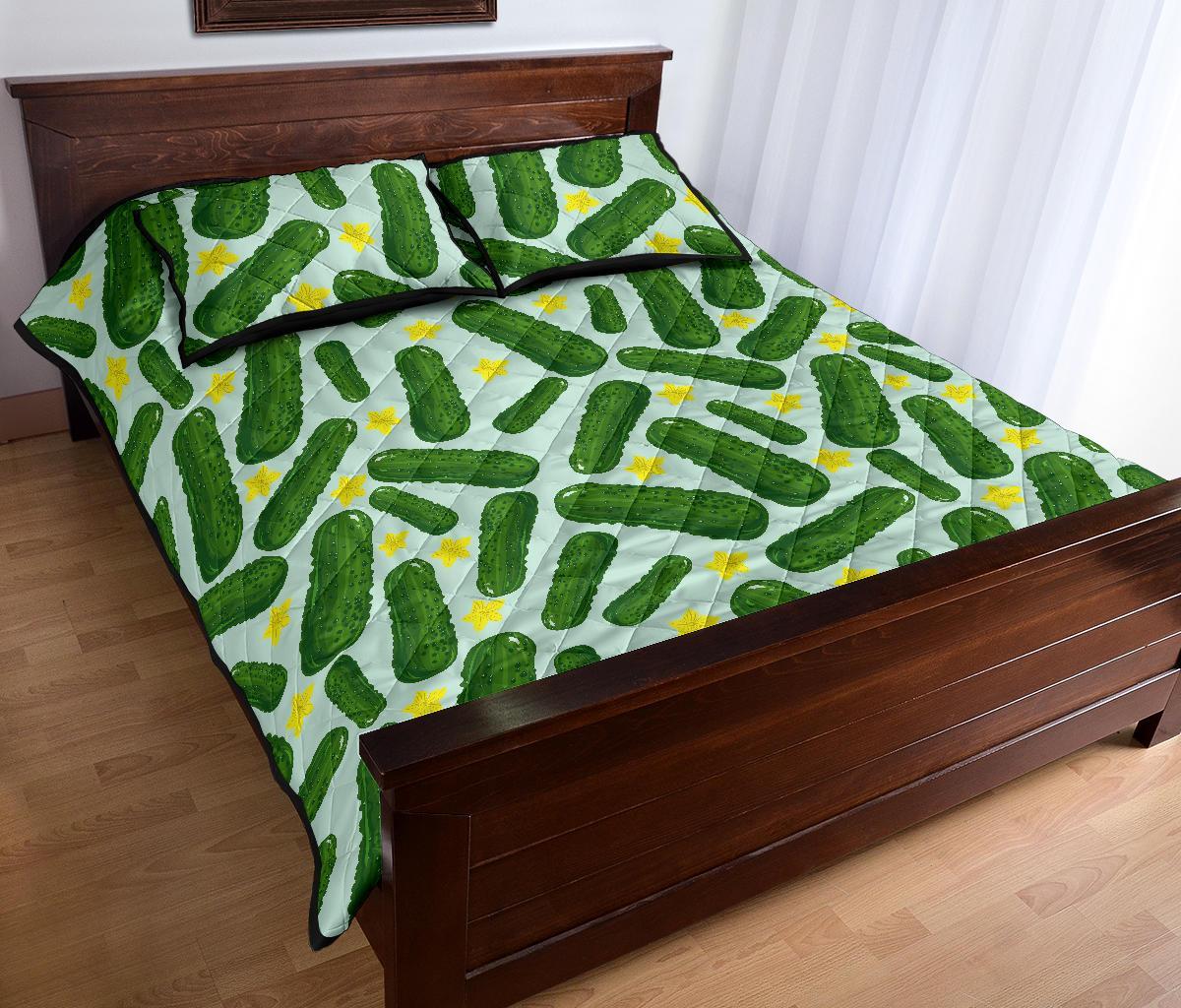 Pickle Cucumber Pattern Print Bed Set Quilt-grizzshop