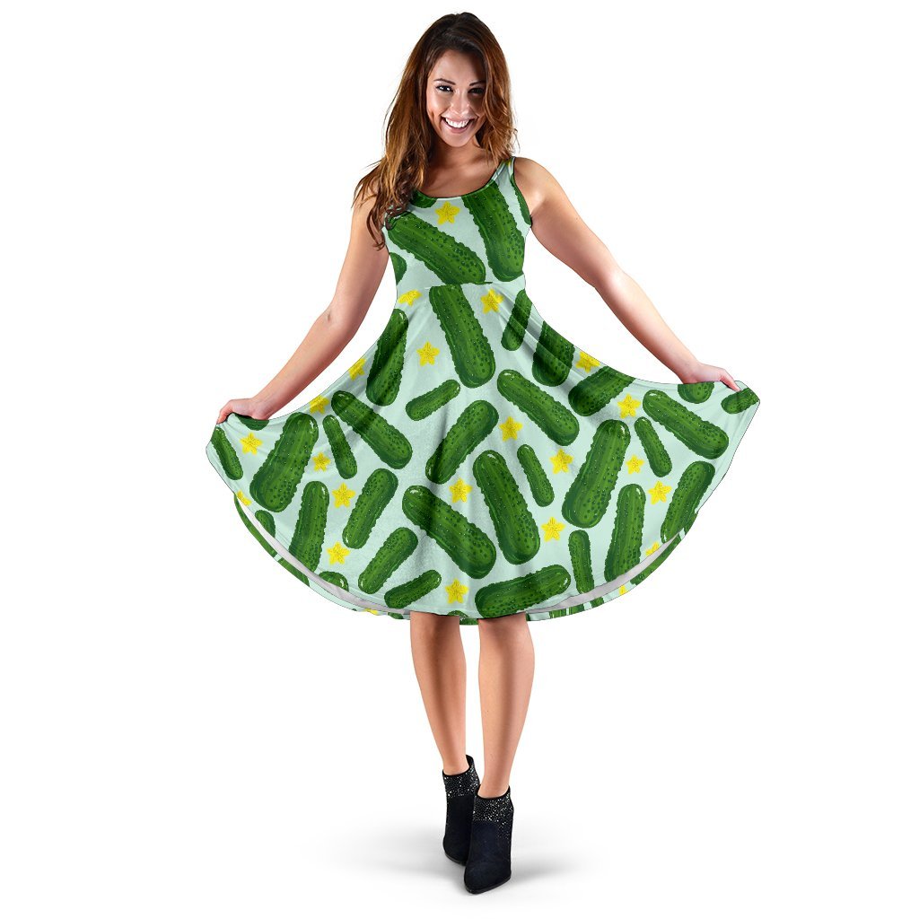 Pickle Cucumber Pattern Print Dress