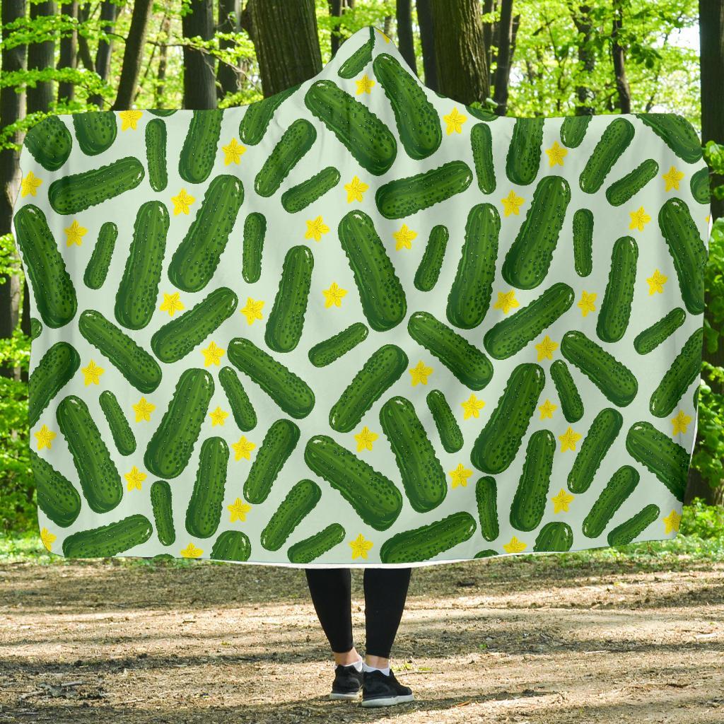 Pickle Cucumber Pattern Print Hooded Blanket-grizzshop