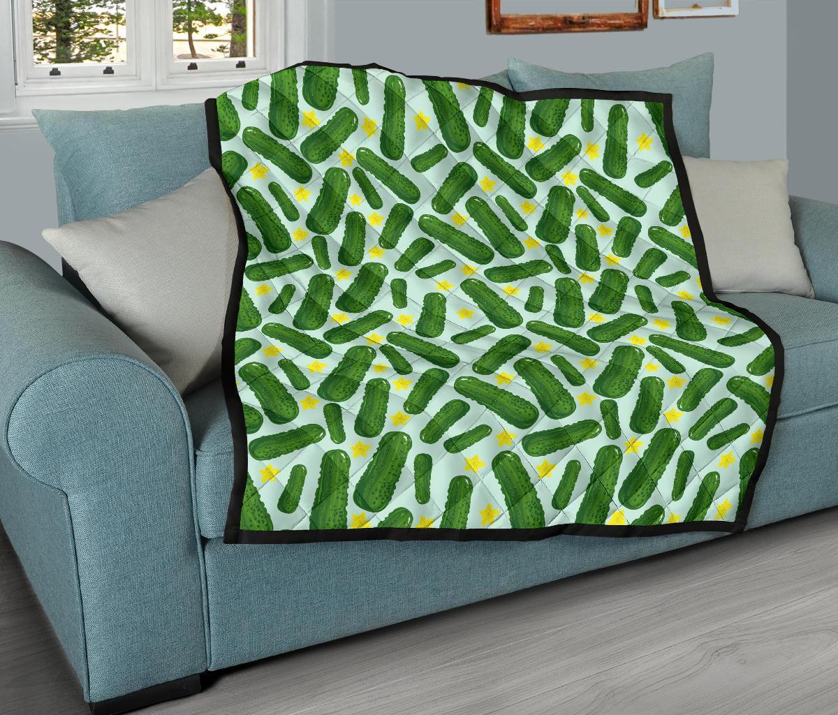 Pickle Cucumber Pattern Print Quilt-grizzshop