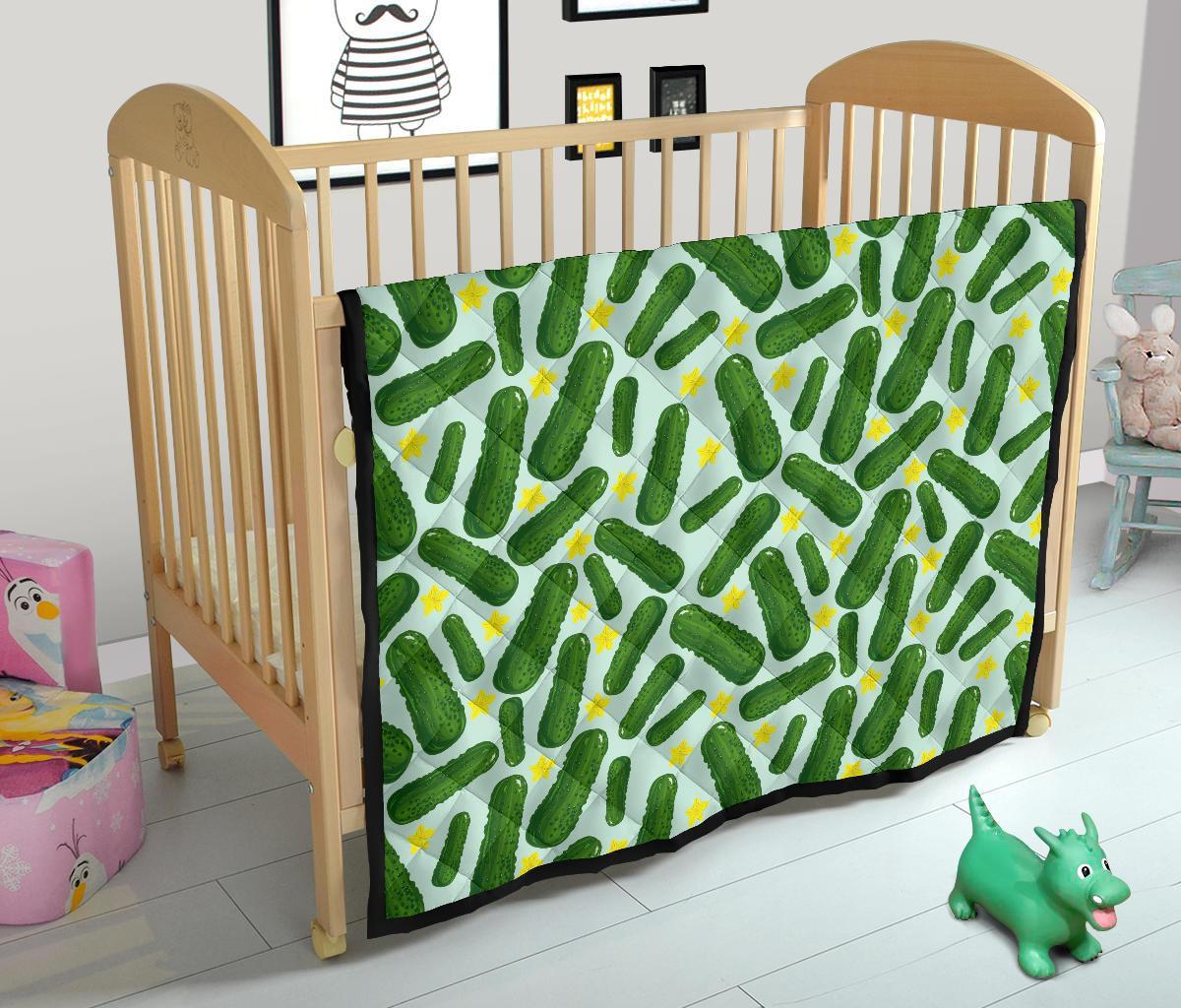 Pickle Cucumber Pattern Print Quilt-grizzshop