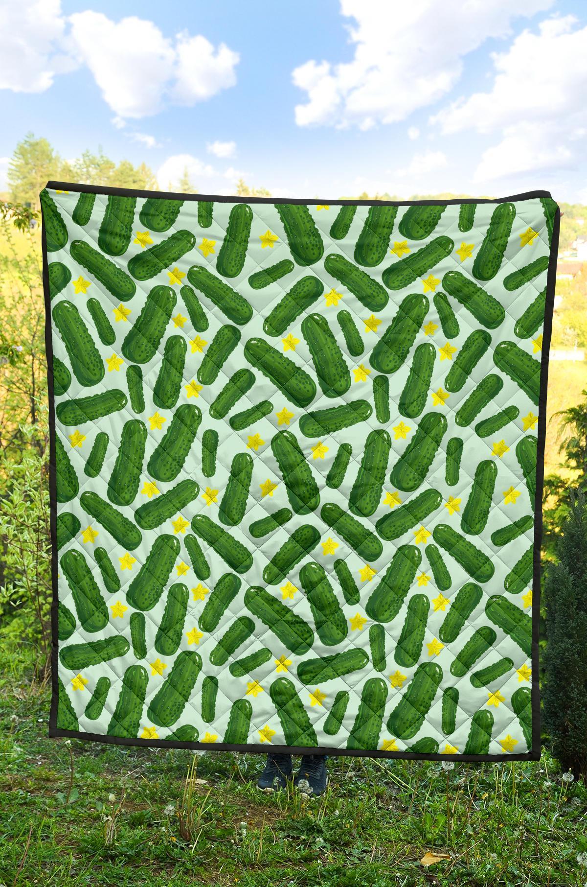 Pickle Cucumber Pattern Print Quilt-grizzshop