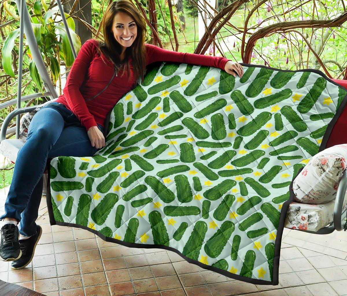 Pickle Cucumber Pattern Print Quilt-grizzshop