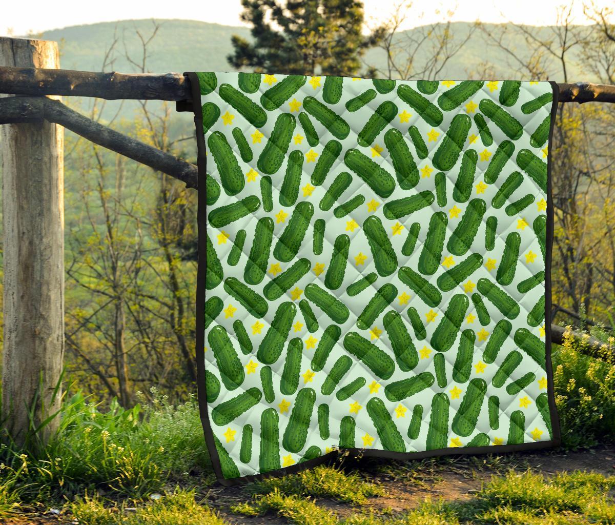 Pickle Cucumber Pattern Print Quilt-grizzshop